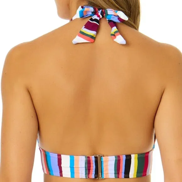 Anne Cole Women's Marilyn Striped Halter Bikini Top Bra Size XS Multicolor - Picture 3 of 3